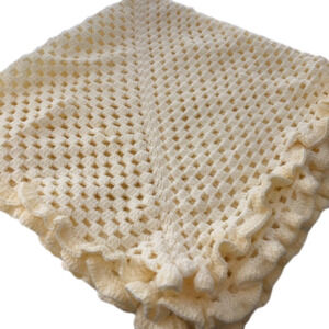 Croqueted Baby Blanket, Hand Made, brand new